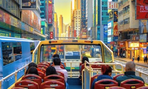 sightseeing bus-Hongkong